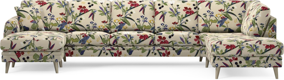 Eden - 3-sits soffa med schäslong vänster och divan höger - Flerfärgad
