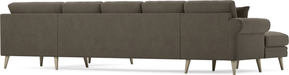 Eden - 3-sits soffa med schäslong vänster och divan höger - Brun