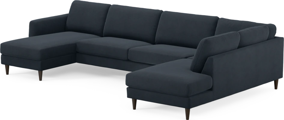 Bridge - 3-sits soffa med schäslong vänster och divan höger - Blå