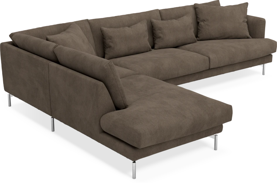 Harper - 3-sits soffa med divan vänster - Brun