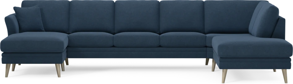 Eden - 3-sits soffa med schäslong vänster och divan höger - Blå