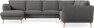 Madison - Hörnsoffa med schäslong vänster - Grå