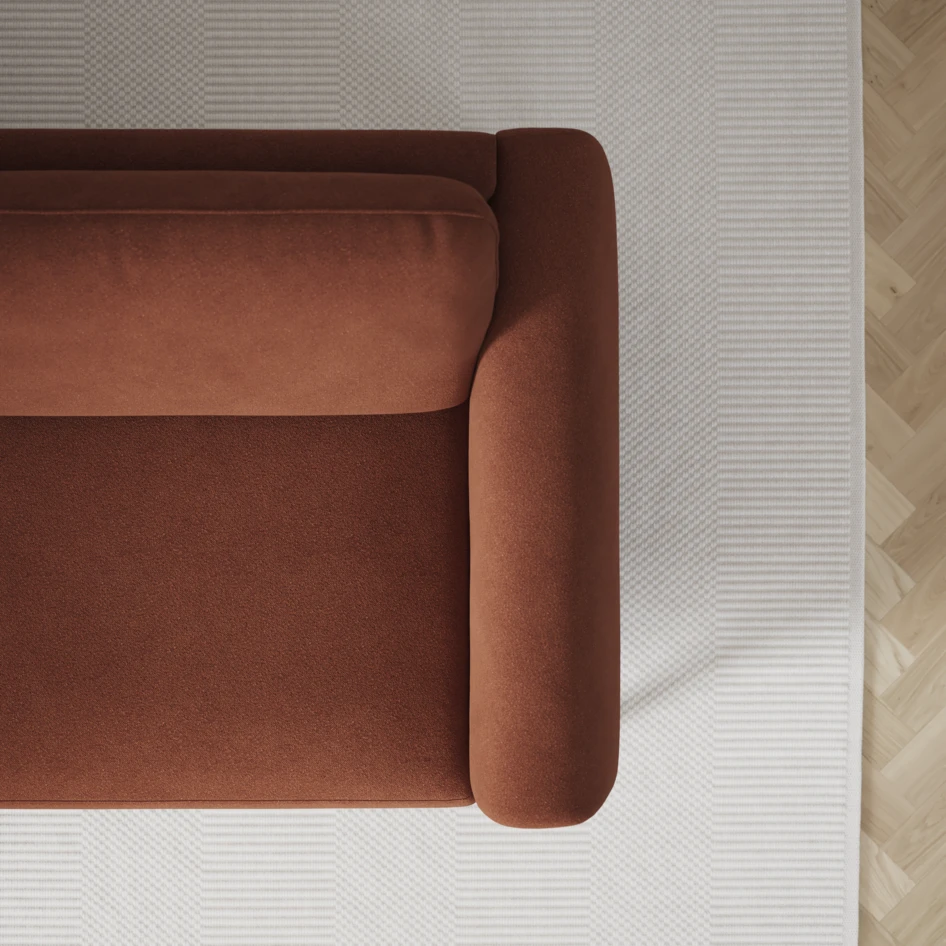 Bridge - 3-sits soffa med schäslong vänster och divan höger - Orange