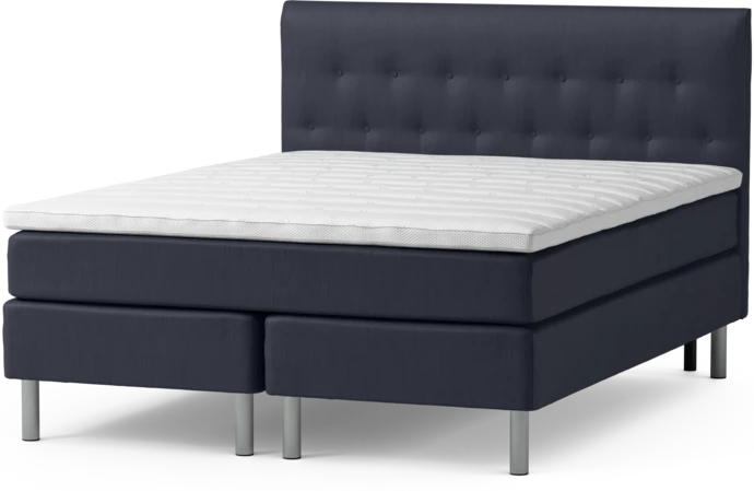 Roma Family, Kontinentalsäng, dubbelsäng med bäddmadrass och sänggavel låg pikerad, B 160-180