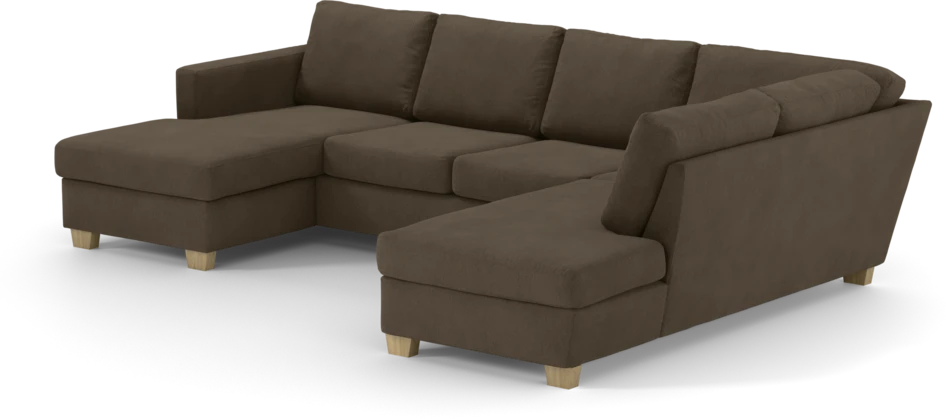 Friday - 3-sits soffa med schäslong vänster och divan höger - Brun