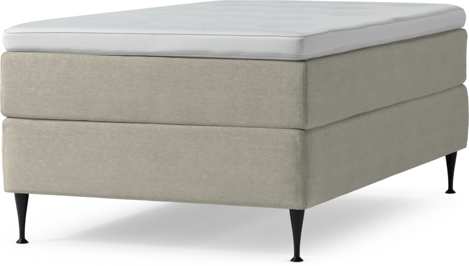 Delux Dream - Kontinentalsäng, enkelsäng 120 cm med bäddmadrass och sängben - Beige