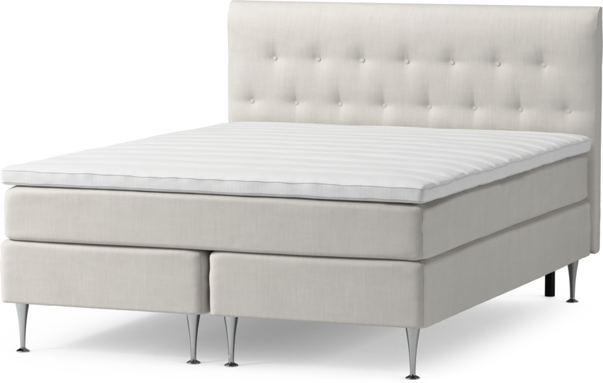 Roma Family - Kontinentalsäng, dubbelsäng med bäddmadrass och sänggavel låg pikerad, B 160-180