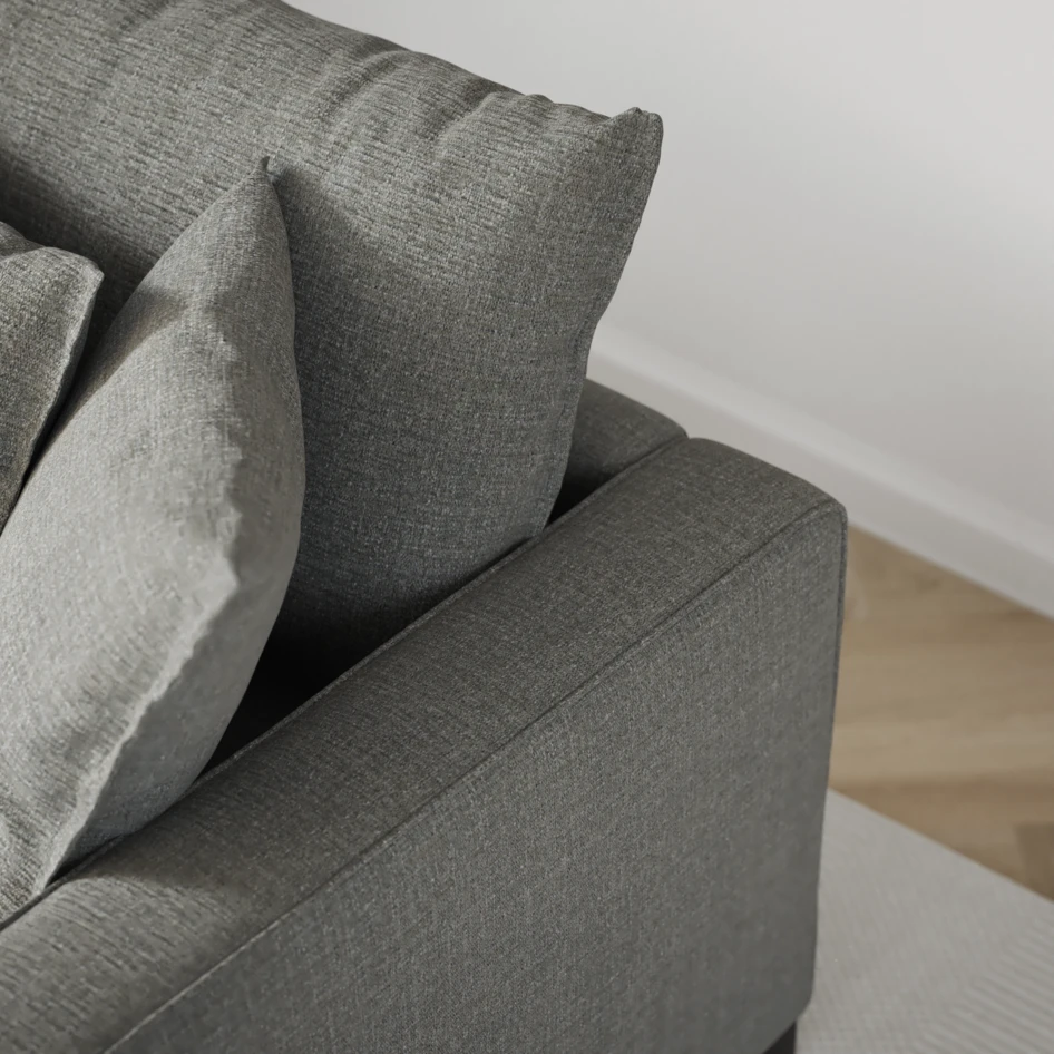 Rossi - 3-sits soffa med divan höger - Grå