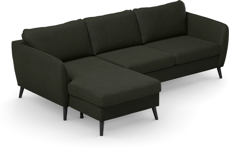 County - 3-sits soffa med flyttbar schäslong - Grön