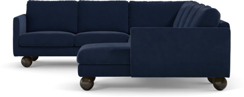 Madison Lux - Hörnsoffa med schäslong höger - Blå