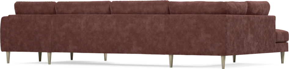 Bridge - 3-sits soffa med divan vänster och schäslong höger - Röd