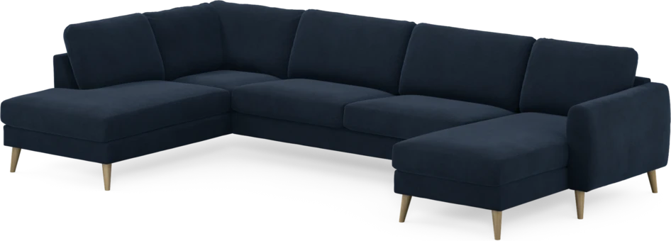 Bridge - 3-sits soffa med divan vänster och schäslong höger - Blå
