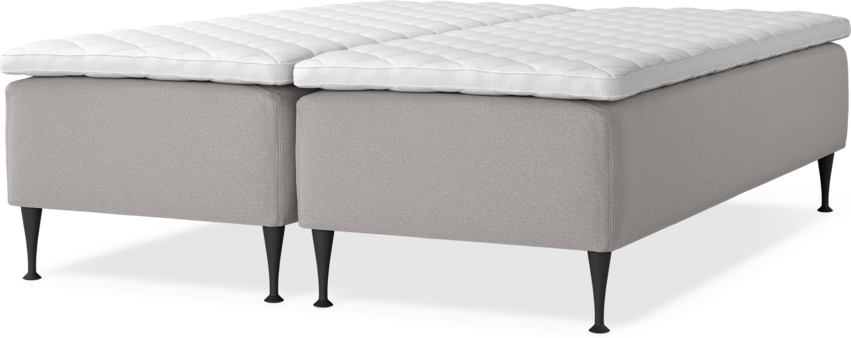 Delux Dream - Ramsäng, dubbelsäng med bäddmadrass - Grå