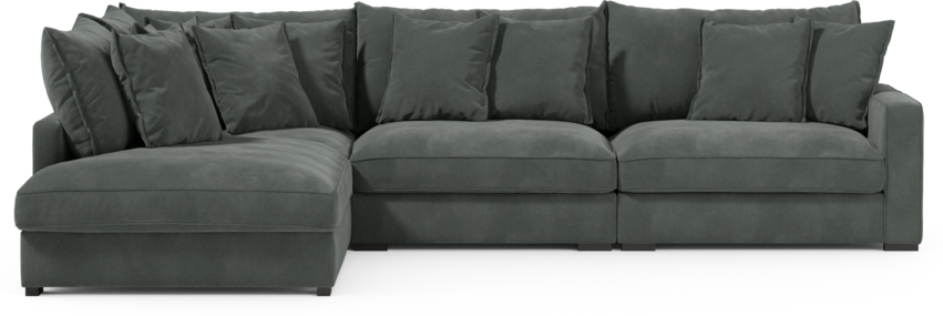 Rossi - 3-sits soffa med divan vänster - Grå