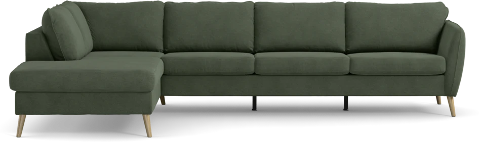 County - 3-sits soffa med divan vänster - Grön