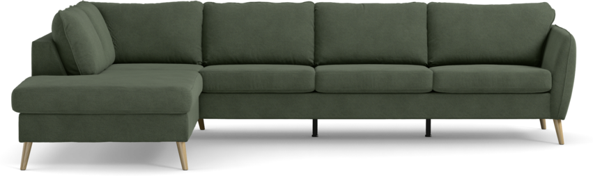 County - 3-sits soffa med divan vänster - Grön