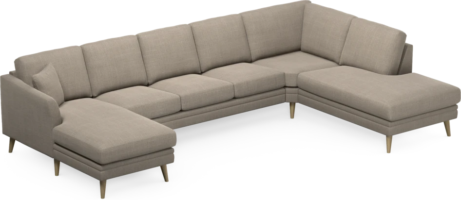 Eden - 3-sits soffa med schäslong vänster och divan höger - Beige
