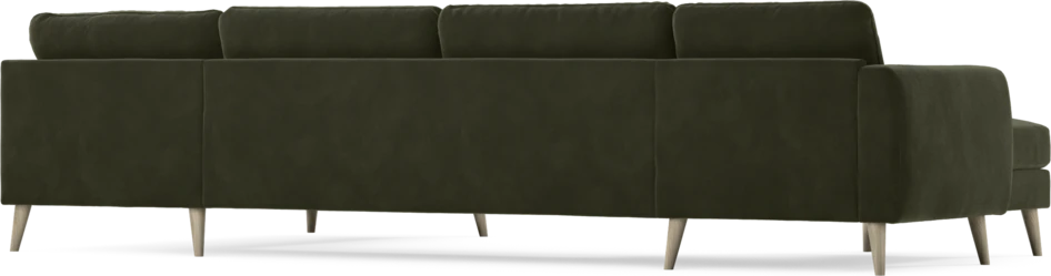 Bridge - 3-sits soffa med schäslong vänster och divan höger - Grön