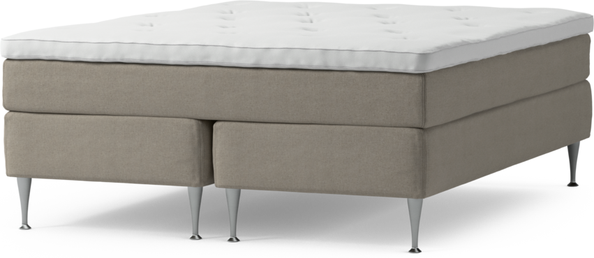 Delux Sense - Kontinentalsäng, dubbelsäng med bäddmadrass och sängben - Beige