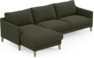 Winston - 3-sits soffa med schäslong, vändbar - Grön