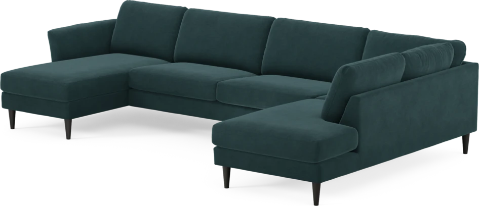 Bridge - 3-sits soffa med schäslong vänster och divan höger - Blå