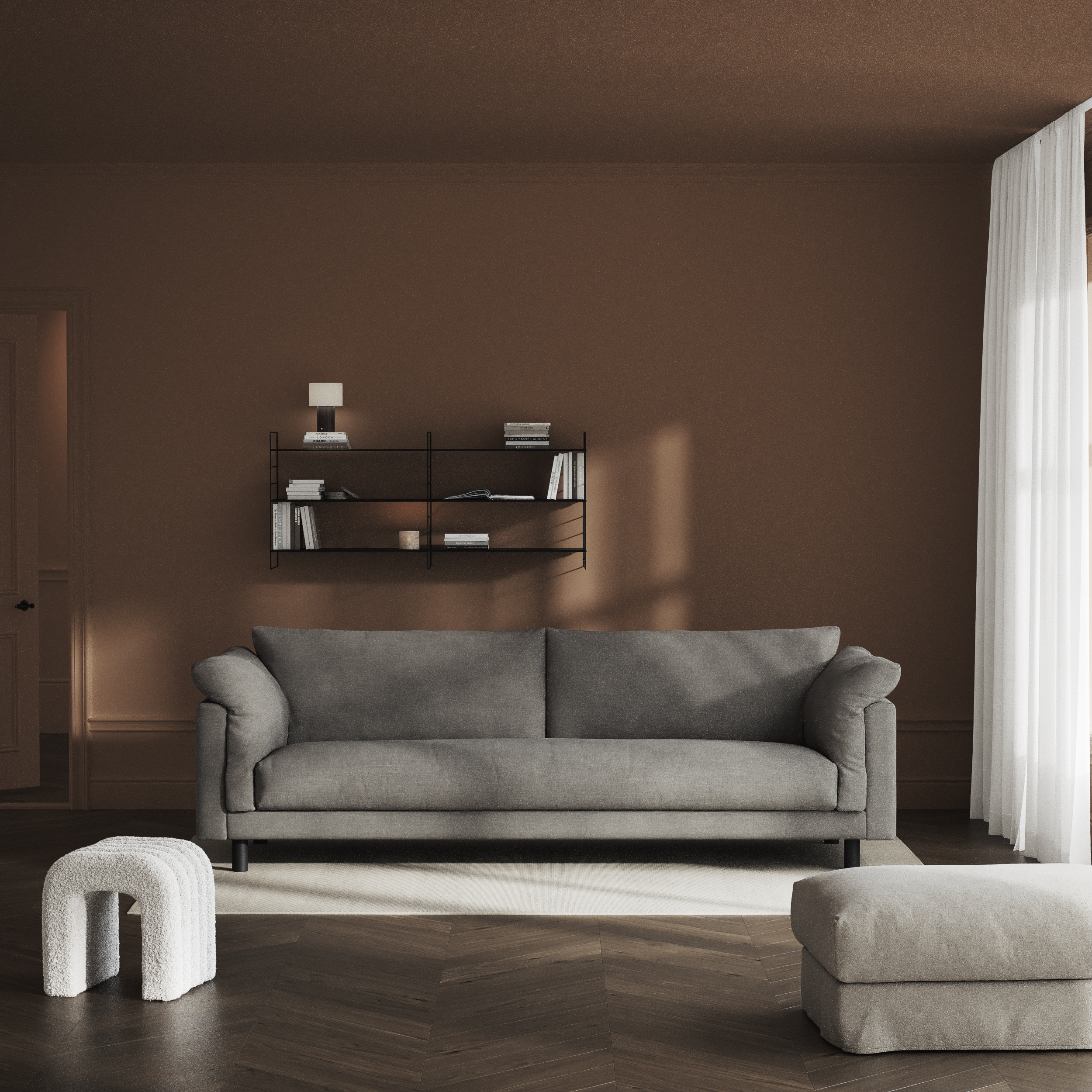 Cherrie - 4-sits soffa, hel dyna, fast klädsel - inspiration