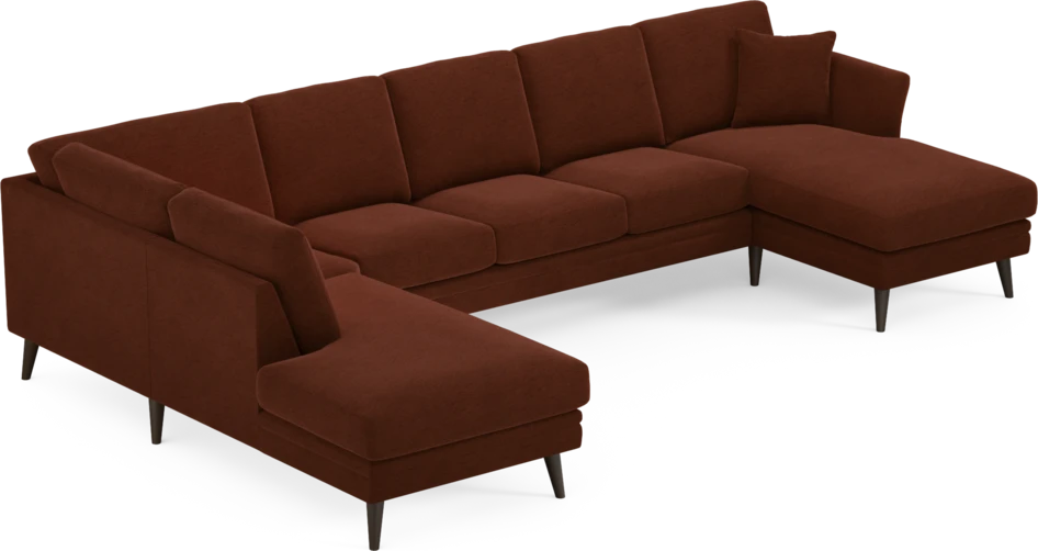 Eden - 3-sits soffa med divan vänster och schäslong höger - Orange