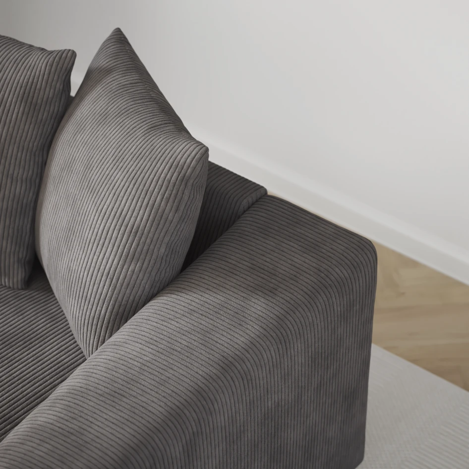 Town - 3-sits soffa med divan höger och schäslong vänster - Grå
