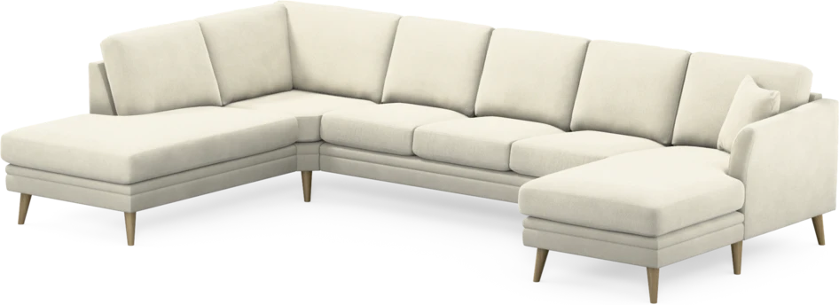 Eden - 3-sits soffa med divan vänster och schäslong höger - Vit