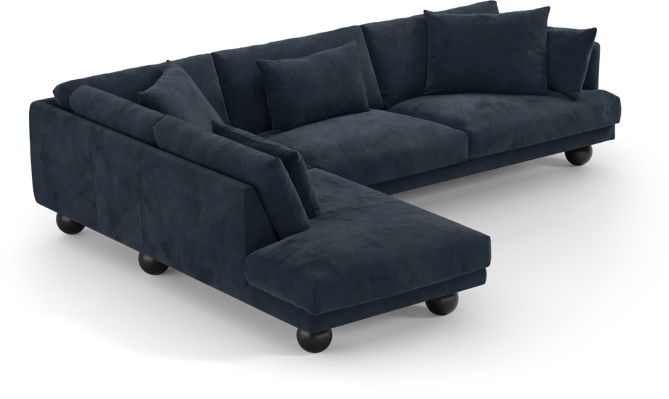 Harper - 3-sits soffa med divan vänster - Blå