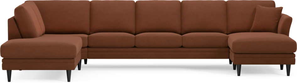 Eden - 3-sits soffa med divan vänster och schäslong höger - Orange