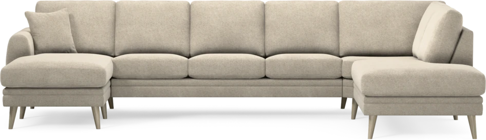 Eden - 3-sits soffa med schäslong vänster och divan höger - Beige
