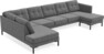 Rio - 4-sits soffa med divan vänster och schäslong höger - Grå