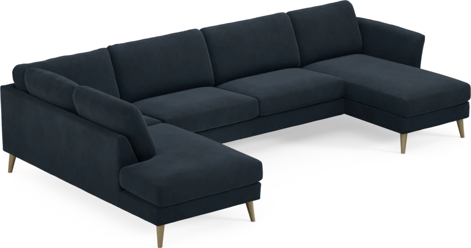 Bridge - 3-sits soffa med divan vänster och schäslong höger - Blå