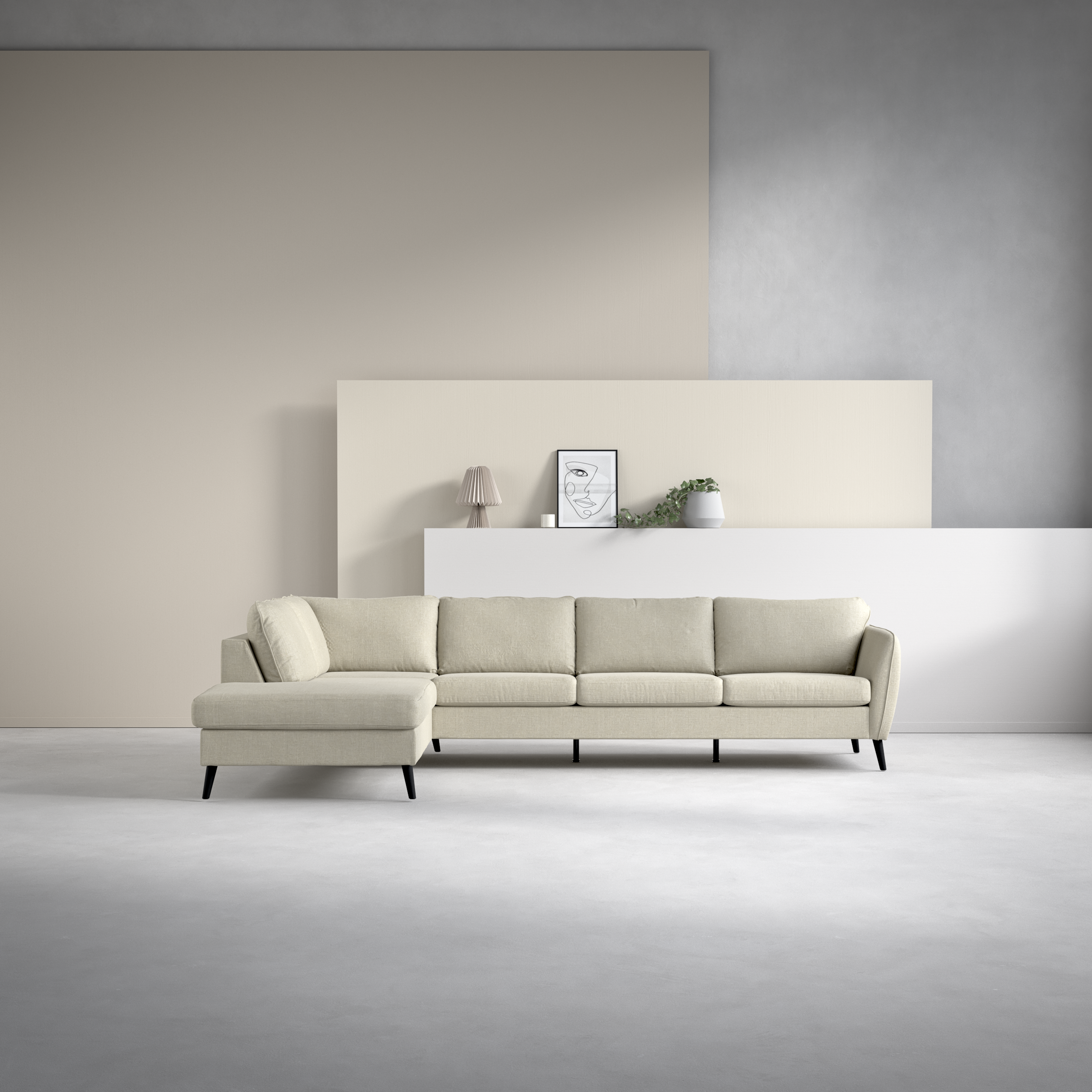 County, 3-sits soffa med divan vänster