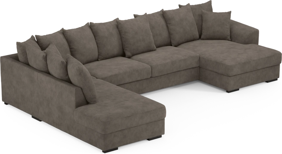 Town - 3-sits soffa med divan vänster och schäslong höger - Brun