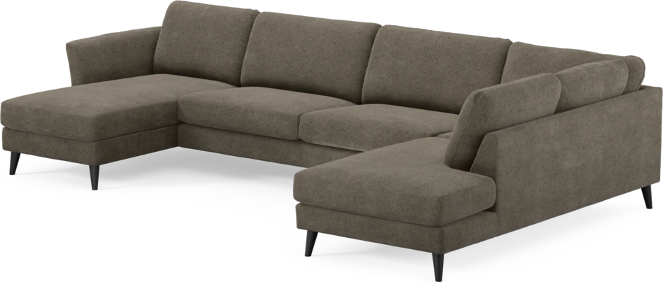 Bridge - 3-sits soffa med schäslong vänster och divan höger - Brun