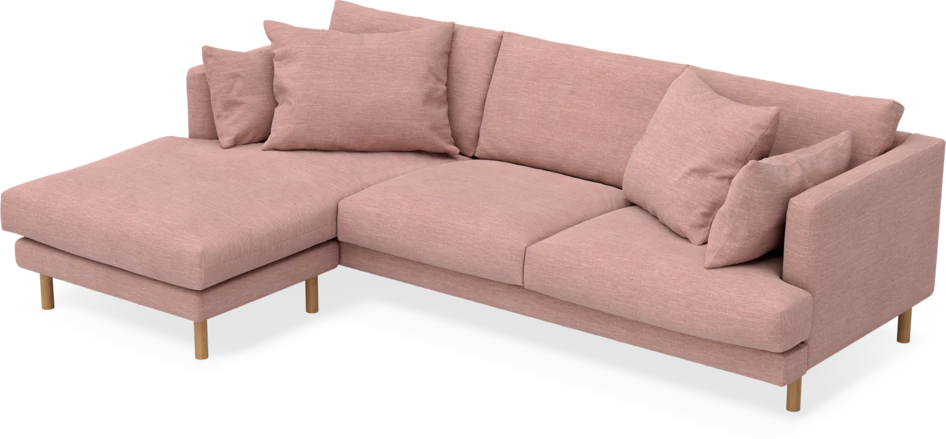 Harper - 4-sits med schäslong vänster - Rosa