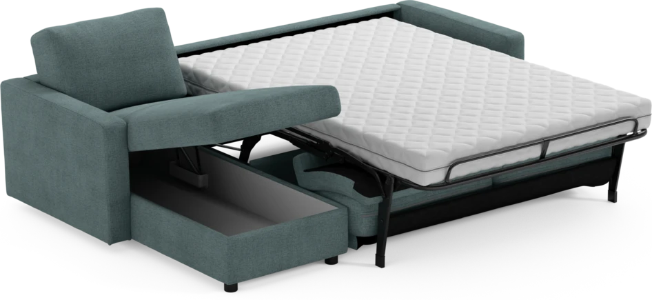 Lindö - Bäddsoffa 2,5-sits med schäslong, vändbar - Blå