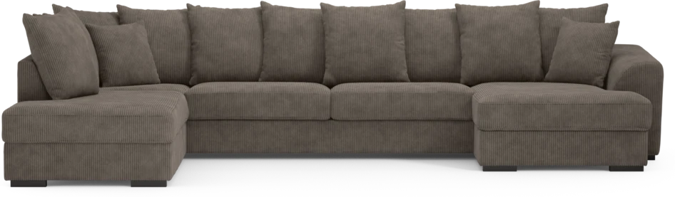 Town - 3-sits soffa med divan vänster och schäslong höger - Brun