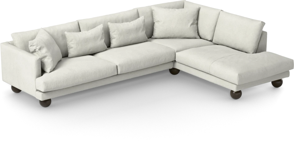 Harper - 3-sits soffa med divan höger - Vit