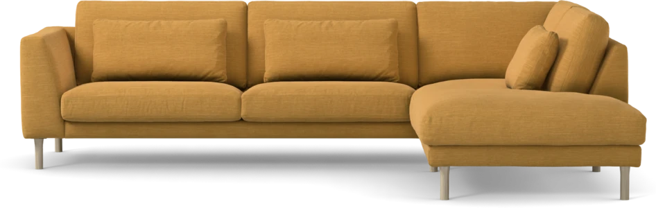 Willow - 3-sits soffa med divan höger, fast klädsel - Gul