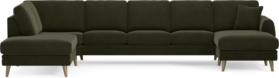 Eden - 3-sits soffa med divan vänster och schäslong höger - Grön