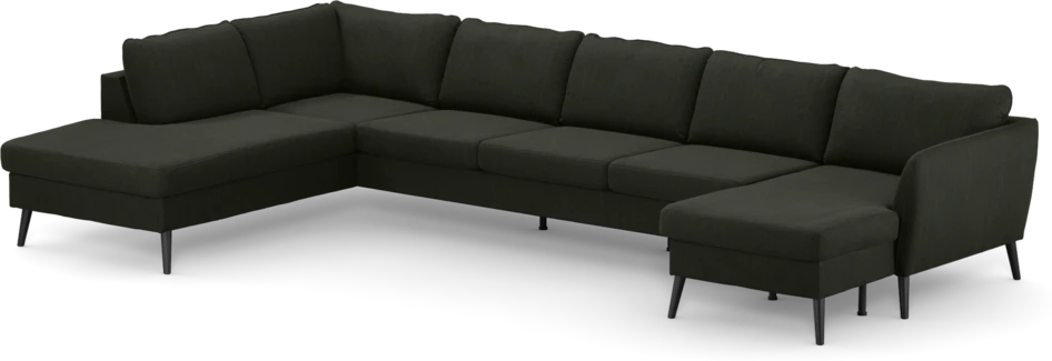 County - 4-sits soffa med divan vänster och schäslong höger - Grön