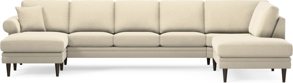 Eden - 3-sits soffa med schäslong vänster och divan höger - Beige