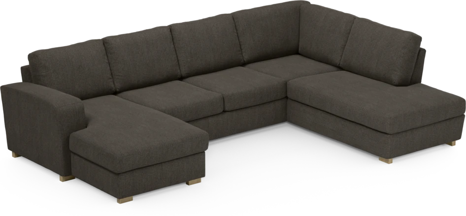 Friday - 3-sits soffa med schäslong vänster och divan höger - Brun