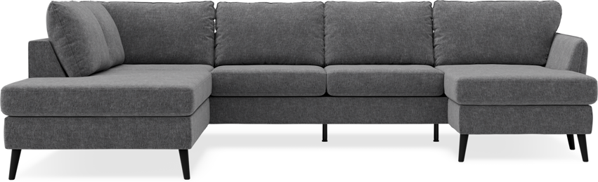 County - 3-sits soffa med divan vänster och schäslong höger - Grå