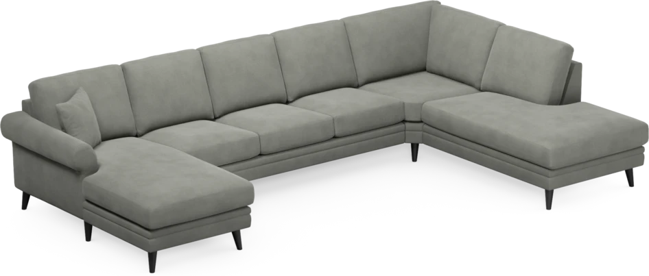 Eden - 3-sits soffa med schäslong vänster och divan höger - Grå