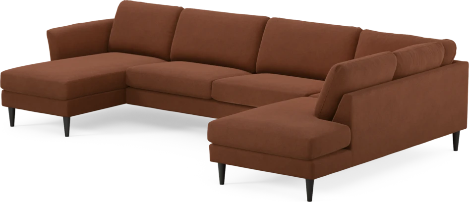 Bridge - 3-sits soffa med schäslong vänster och divan höger - Orange