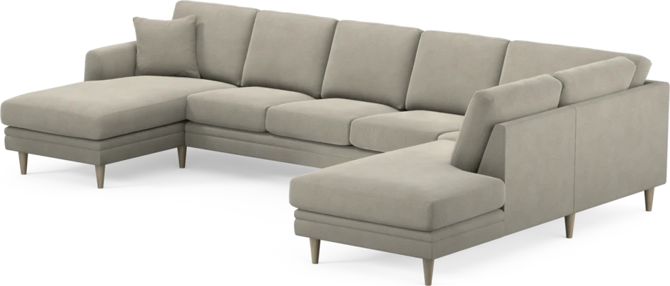 Eden - 3-sits soffa med schäslong vänster och divan höger - Brun